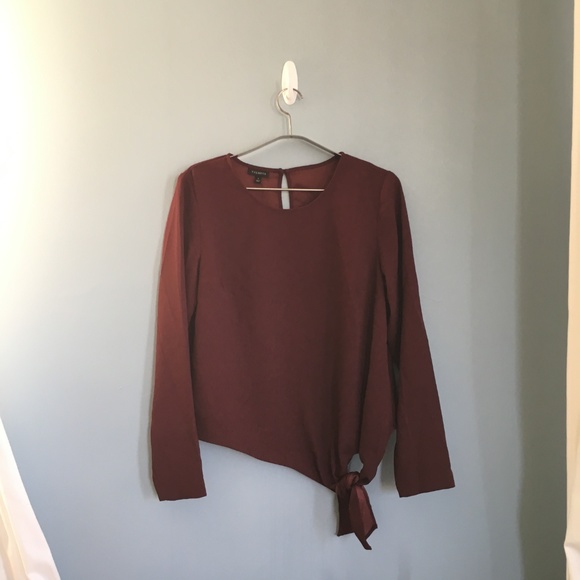 NWT Talbots Burgundy bottom knot blouse - Picture 8 of 8